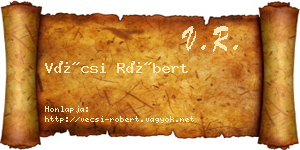 Vécsi Róbert névjegykártya